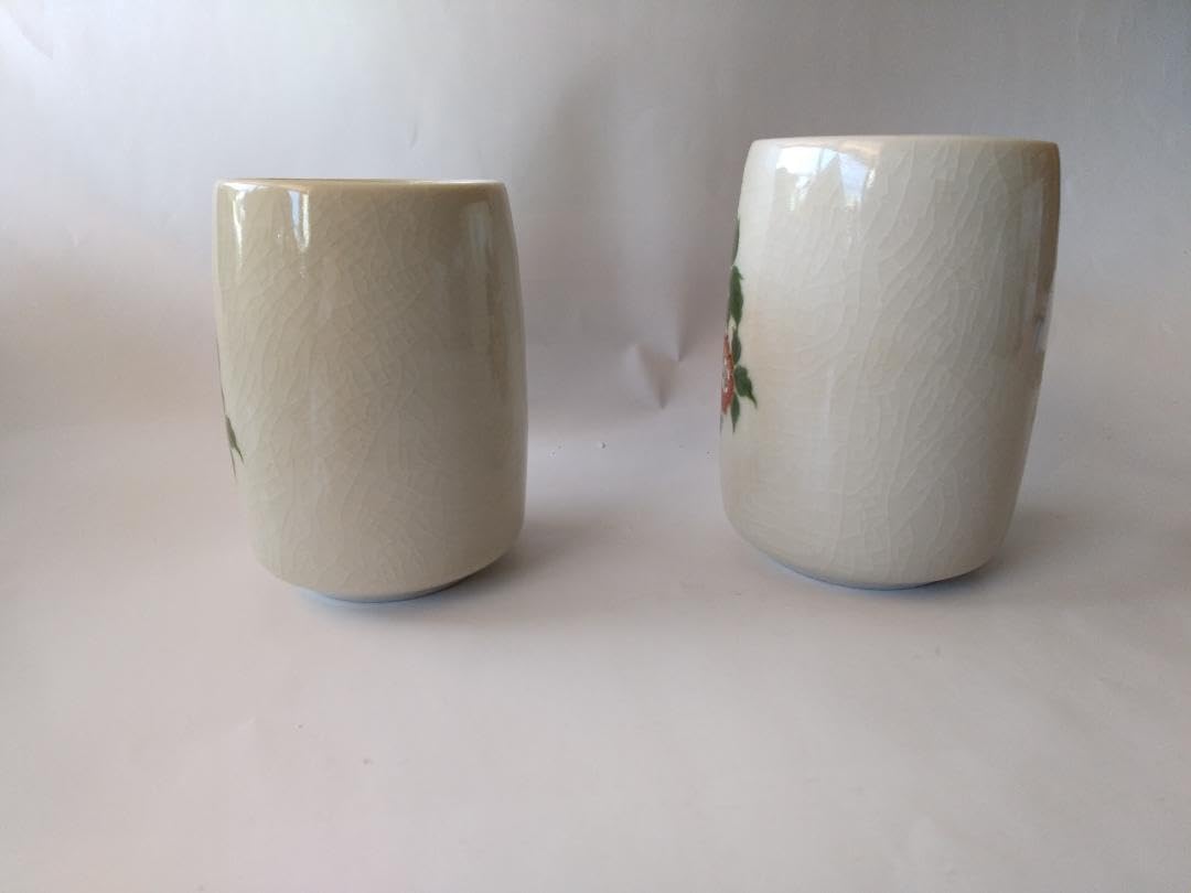 Amazon.co.jp: 美術九谷焼 九谷陶園 孔雀 夫婦湯吞 茶碗 茶道具 茶器 