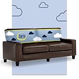 Serta Palisades 78' Track Arm Sofa, Durable Bonded Leather, Soft Pillow Back, Pocket Coil Seat Cushions, Loveseat or Couch for Small Spaces, Living Rooms or Bedrooms, Chestnut Brown