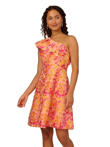 Image of Adrianna Papell Women's One Shoulder Jacquard Dress