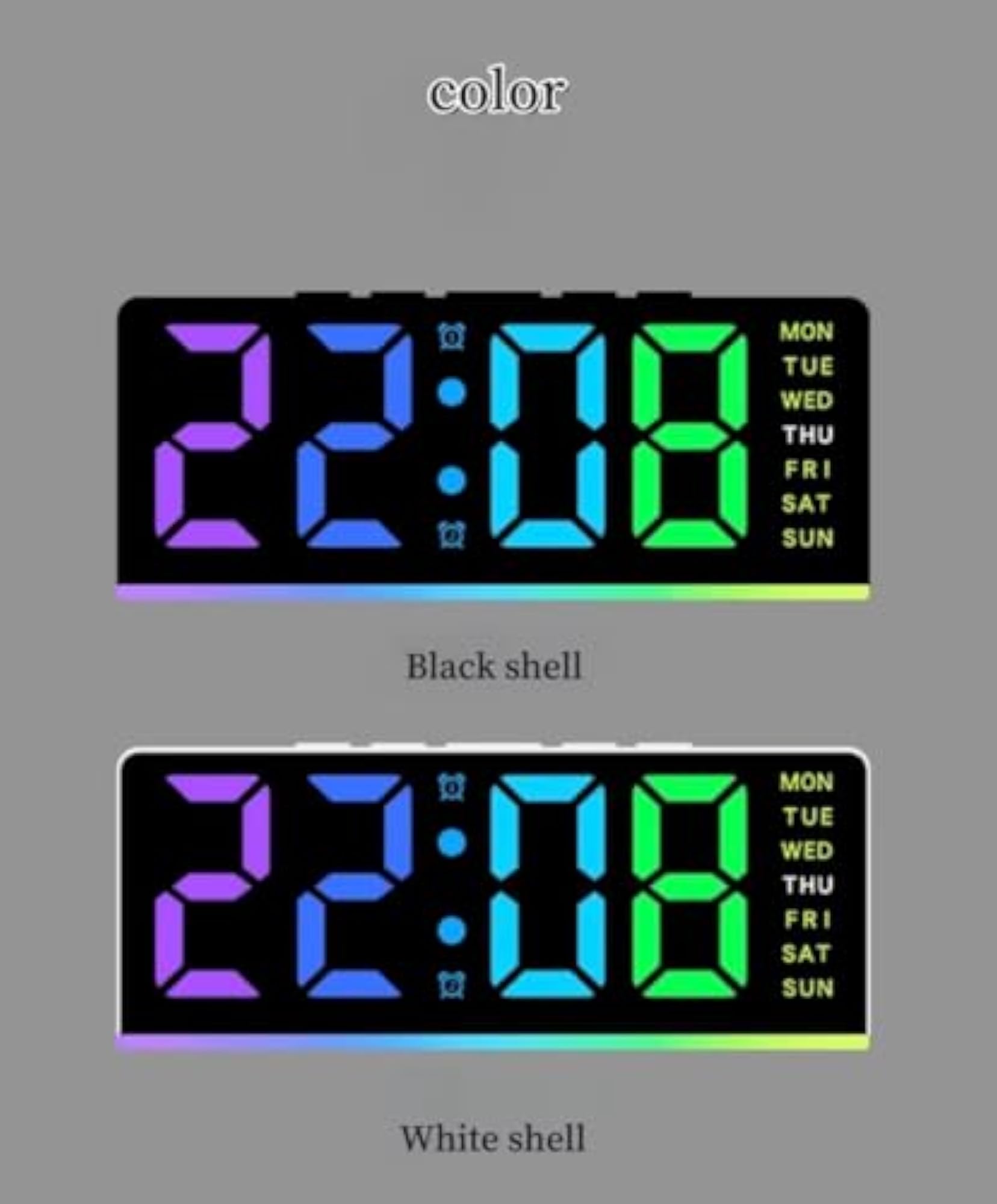 LED Neon Smart Alarm Clock with Ambient Backlight