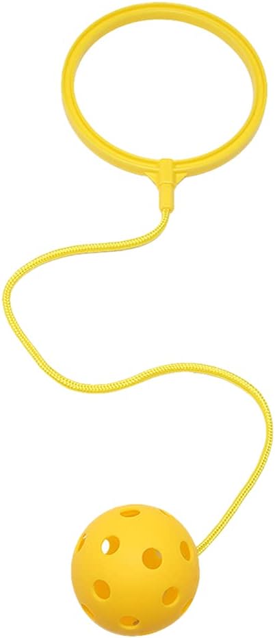 Yuchurey スキップボール スポーツトイ ジャンプリング フィットネスおもちゃ スキップボール 子供ジャンプリングボール ワンフット 電池不要 縄跳び フィットネス 遊ぶ エンターテイメント スポーツ玩具 スポーツトイ イエロー Faz Co Zm