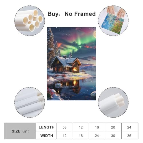 Cuadro en lienzo de invierno de 50x75cm para decoración de salón y comedor 2