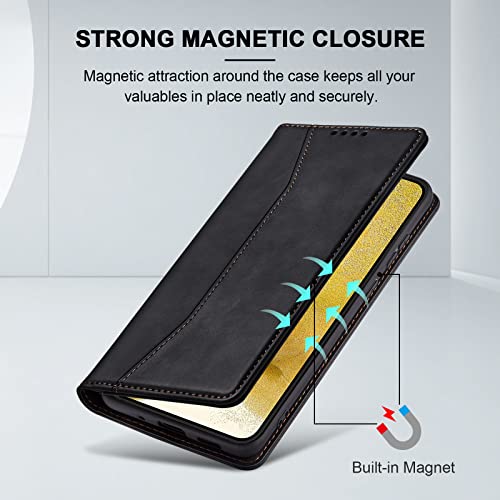 Image of Jasonyu Flip Wallet Case for Samsung Galaxy S22 Plus /S22+,Black