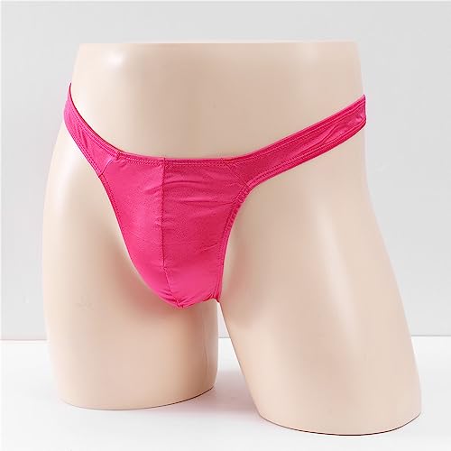 Men's Metallic Underwear Low Waist Solid Color T Pants Male Stage Performance Underwear3