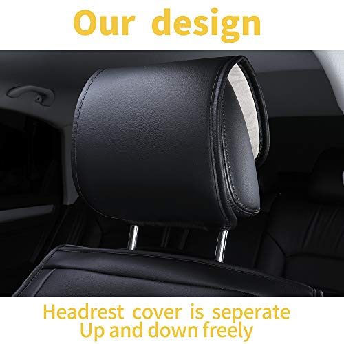 Inch Empire 2 Front Car Seat Cover-Simple Style Water Proof Leatherette Cushion Universal Fit For Sedan Suv Truck Hatchback Durable Use(2 Front Black Line) #TOP7