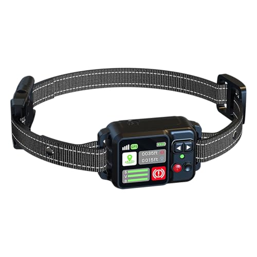 Système de clôture sans fil pour chien - Avec collier - Clôture circulaire - Jusqu'à 2000 m - Mode de positionnement - Pour l'extérieur - Noir - 22 x 10 x 5 cm