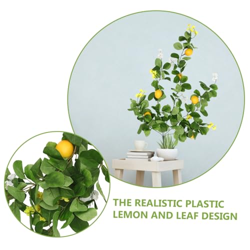 Rama artificial de limón colgante decorativa para pared interior 3