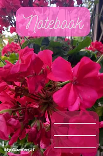 Notebook: grid, 120 pages, 6 inches x 9 inches, cover theme my garden #1 of 10, flowers, for school, for office
