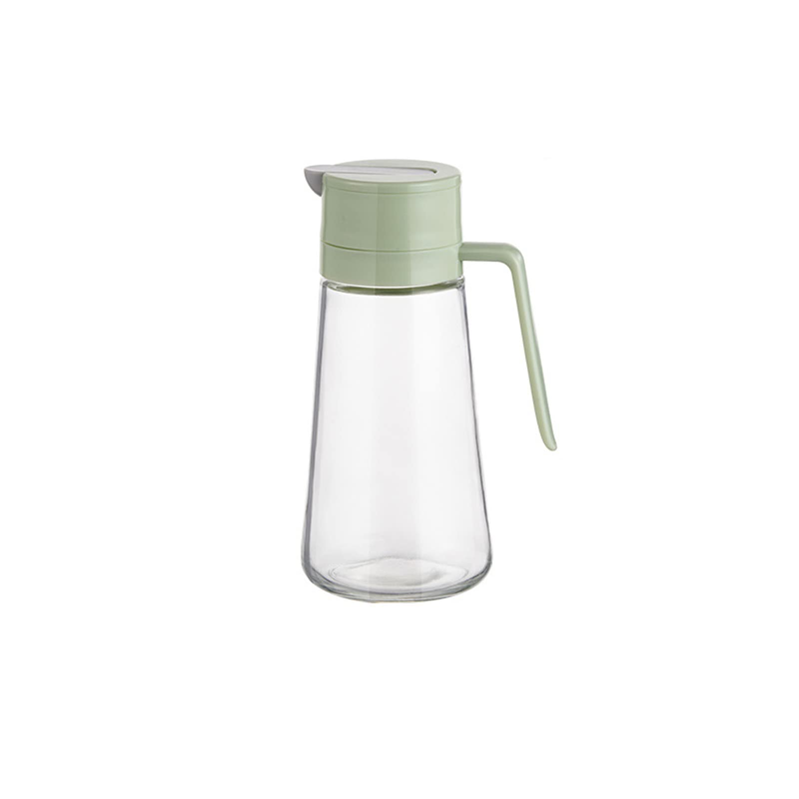 Buxuaaaa Soy Sauce Bottle with Handle & Automatic Open Close Cover Utility Oil Can Kitchen Gadget / 650ml Clear Vinegar Pot Soy Sauce Pot with Handle