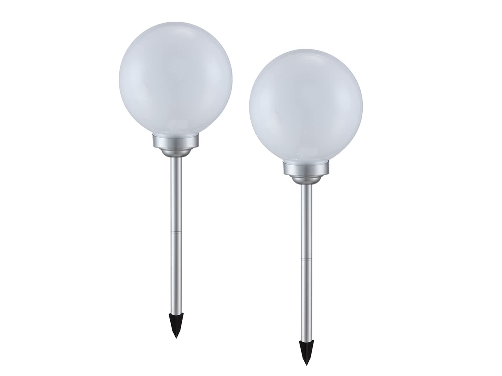 Bolas solares LED Iluminación Exterior (2 unidades, 25 cm de diámetro, con estaca)