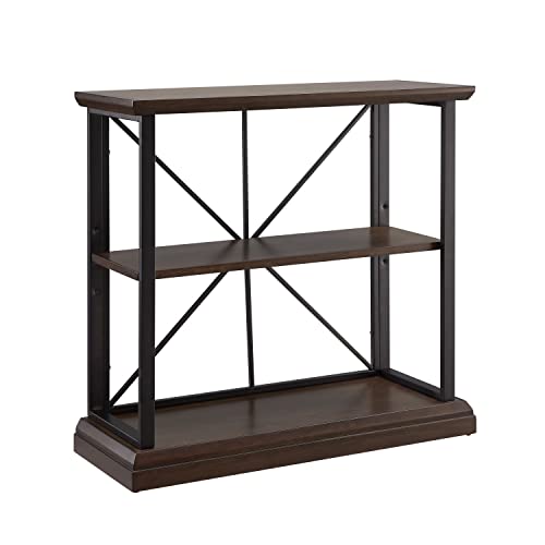 Image of Leick Home Finnick Bookcase, 30 inch, Dark Earth, Matte Black