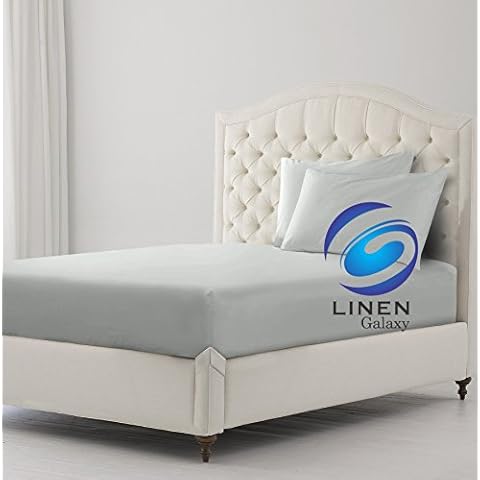 Linen Galaxy OR Polycotton Fitted Sheets Non Iron Easy Care | Pillow Cases Sold Separately (Bunk Bed, Grey) Cover