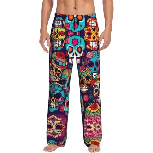 Pantalon de pyjama crânes en sucre à jambes larges, fluide et ultra confortable