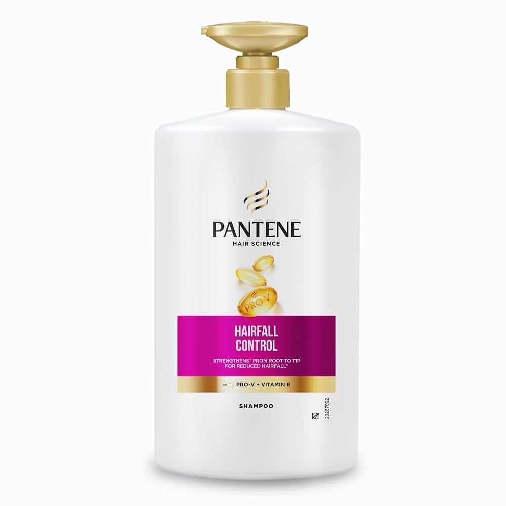 Pantene Hair Fall Control Shampoo for Weak, Dry and Frizzy Hair, With Pro V + Vitamin B, 1 Ltr