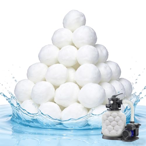 Vocaris Pool Filter Balls 1500g Reusable Filter Balls for Sand Filter Efficient Sand Filter Balls Swimming Pool Filter Media Balls Replace 53kg Filter Sand for Pool Filter and Above Ground Pool