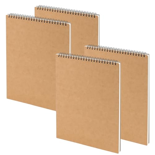 Carnet de croquis A4 paysage spirales bloc dessin papier kraft