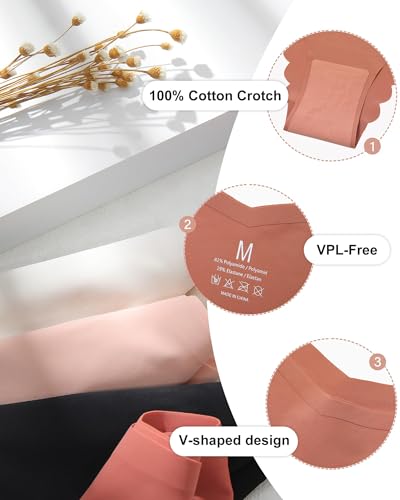 5 Pack Seamless Thongs for Women No Show Wavy Edge Side Women's Thong panties Women Underwear Sexy S-XL4