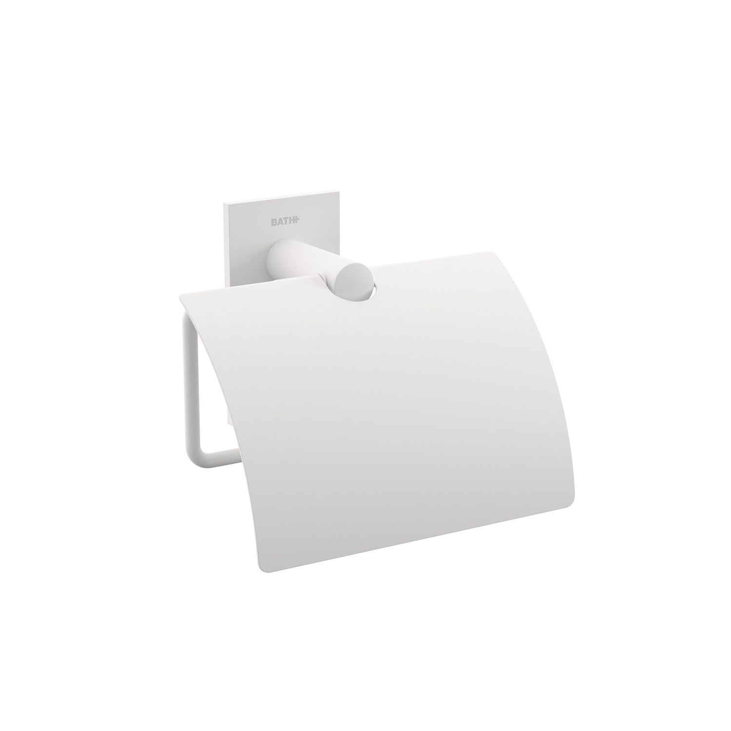 Bath+ by cosmic - Portarrollos con Tapa Blanco Mate (12,5 x 5,9 x 11,5 cm) - Stick