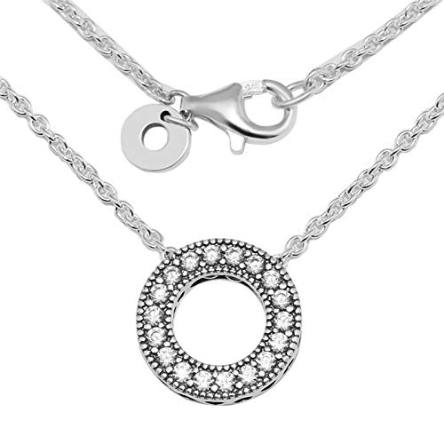LLXYWJ Klare Herzen Kleine Hohle Runde Anhänger Halsketten Für Frauen 100% 925 Sterling Silber Kette Halsketten Schmuck Choker Halskette