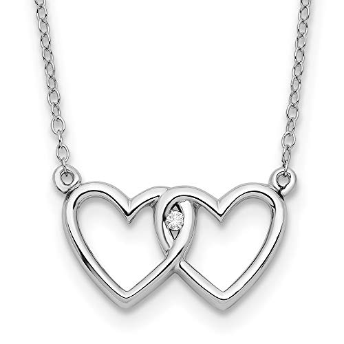 925 Sterling Silver Diamond Double Hearts Chain Necklace Pendant Charm S love Love Multiple Fine Jewelry For Women Gifts For Her
