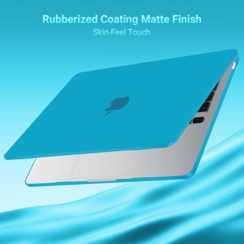 Image of MOSISO Compatible with MacBook Air 13 inch Case M5 2026 M4 2025 M3 M2 2024-2022 A3449 A3240 A3113 A2681,Hard Shell&Keyboard Cover&Screen Film&Pouch for MacBook Air 13.6 inch Case, Aqua Blue