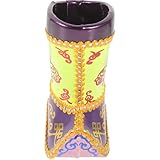 FUOYLOO Rustic Western Cowboy Boot Pen Holder Medium...