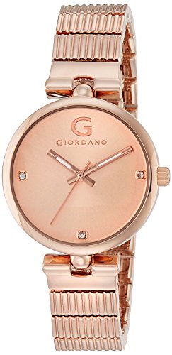 Giordano Analog Watch for Women with Crystal Studded Dial and Unique Designed Metal Strap Ladies Wrist Watch Gift for Women A2058