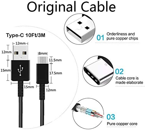 Miniatura 4 de Auténtico cable USB tipo C de 10.0 pulgadas compatible con tu Xiaomi Poco X3 Pro También carga rápida rápida más transferencia de datos (blanco y