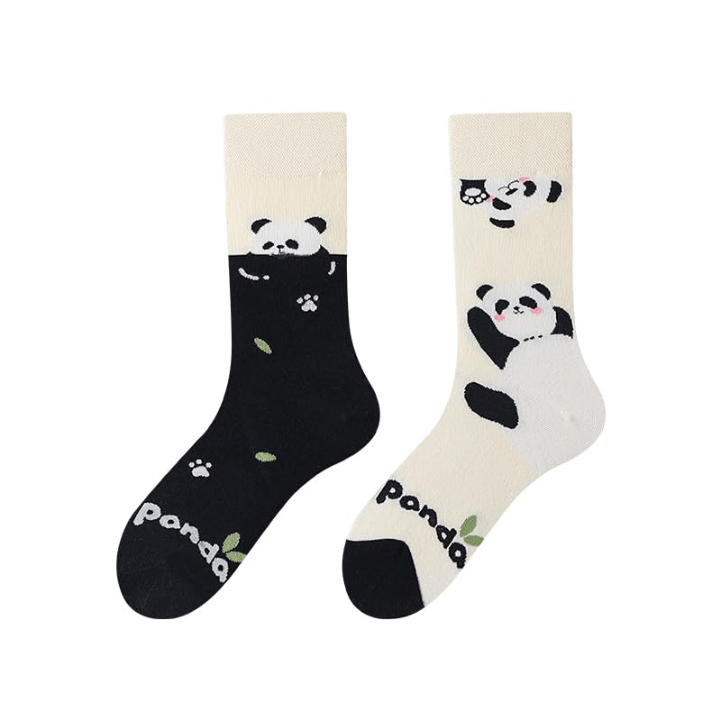NxnChc Lustige Socken Für Damen Und Herren Unisex Viele Motive Tier Essen Obst Sport Kunst Aus Baumwolle Geschenk Asymmetrische Muster Links Und Rechts