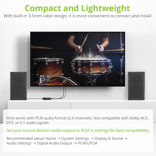 Image of LiNKFOR 192kHz DAC Converter SPDIF to 3.5mm AUX Digital to Analog Audio Converter Optical Toslink to 3.5mm Audio Adapter with Optical Cable for HDTV Blu Ray DVD Amps