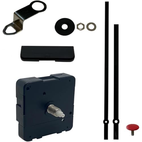 Quartz Outdoor High Torque Ticking Clock Movement Mechanism Motor 250mm Extra Long Black Metal Hands Battery Cover Fittings