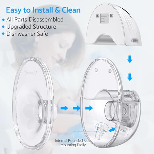 Image of Hands Free Breast Pump - Wearable Breastpump with 4 Mode & 12 Levels, Portable Electric Breast Pump, Strong Suction, Low Noise, 24 /21 /19mm Flange (1 Pack)