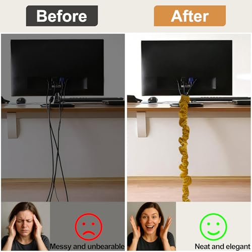 Image of Fabric Cord Cover,2 Pack Touch Fasteners Gold Chandelier Chain Cover,3.28 Feet Brushed Polyester Fabric Flannel Cord Covers for Wires,Decorative Cord Hider Easy Install