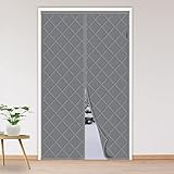 MAGZO Magnet Wärmeschutzvorhang für Türen 100 x 210 cm, Thermo Türvorhang Kälteschutz, Isolier Schutz Vorhang, Thermovorhang Wasserdicht Winddicht, für Balkontür, Grau