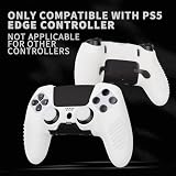 PlayVital Etui ochronne do kontrolera ps5 Edge, silikonowe etui z 6 nasadkami Joysticka do kontrolera krawędzi ps5 skóra, antypoślizgowe akcesoria - biały, 3D Studded Edition