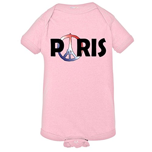 Baby Paris Peace Symbol Stop Terrorism Jean Jullian Onsie-Pnk-NB Pink