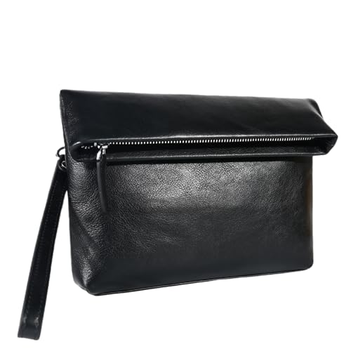 Genuine Leather Clutch Bag for Men Shoulder Bag Handbag Wrist Bag Business Large Wallet Purse Envelope Bag