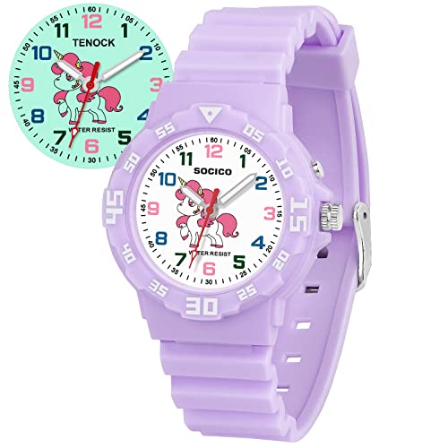 Image of SOCICO Waterproof Nurse Watch for Medical Professionals, Students, Women Men, Military Time Easy to Read Dial, 24 Hour with Second Hand, Night Light, Soft and Breathable Silicone Band