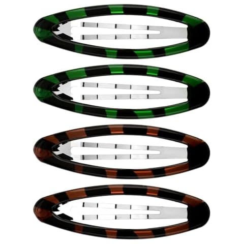 4 Pcs Tortoiseshell Snap Hair Clips Cover