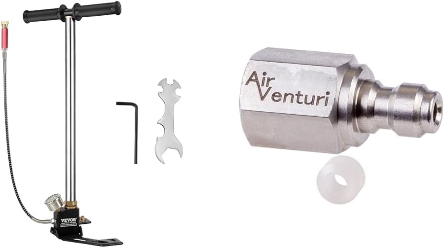 BestEquip Airgun PCP Pump 4500PSI Bomba manual de alta presión Cámara de bomba de 3 etapas Bomba de aire PCP y aire Venturi macho de desconexión