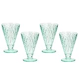 Amici Home Waffle Cone Dish 4 Pack, 6-Oz Ice Cream Sundae Glass Cups, Ice Cream Bowls for Birthday Party, Sundae Bar, Perfect for Dessert, Fruit, Salad, Snacks, or Cocktail