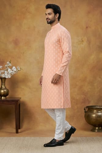 Image of Amazon Brand - Tavasya Men Floral Printed for Regular Fit Kurtas | Ethnic Wear | Festive | Cotton Blend | Knee Length