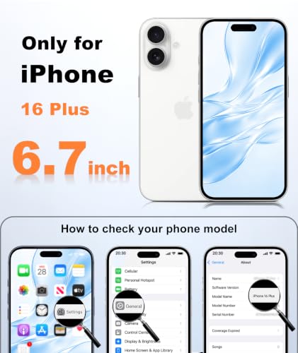 Image of FNTCASE for iPhone 16 Plus Case Light Blue: Compatible with MagSafe