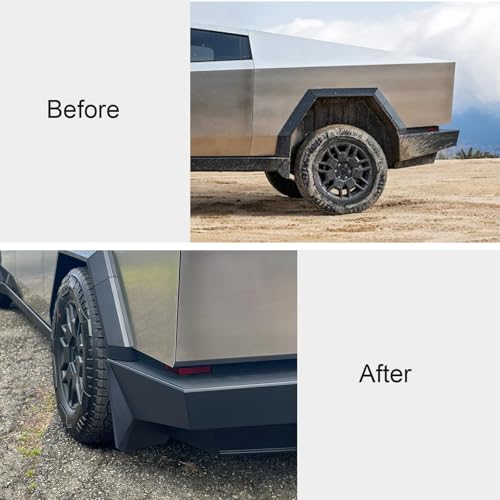 Image of Mud Flaps for Tesla Cybertruck 2025 2024 Accessories Splash Guards Fender Wheel Tire Mudguards Front and Rear Set of 4 No Drilling Required