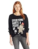 Derek Heart Juniors Twill Fleece Hanukkah Crew Neck Sweatshirt