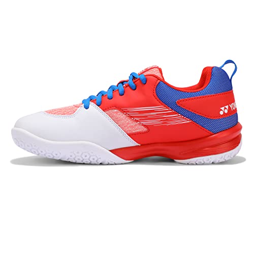 Image of Yonex SHB 37 EX WIDE Badminton Shoes | Ideal for Badminton,Squash,Table Tennis,Volleyball | Non-Marking Sole | Power Cushion | Ergo Shape | Hexagrip | White Red |UK 8