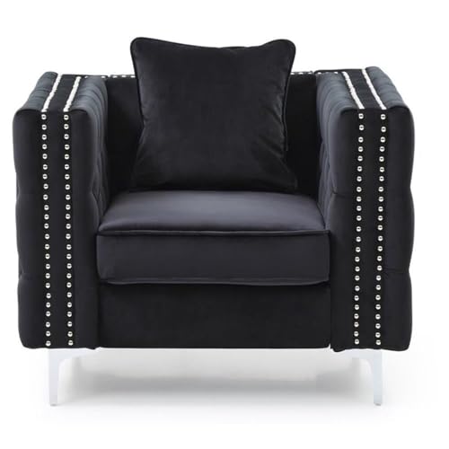 Sillón Paige Plegable Negro Velvet miniatura 4