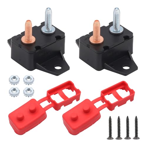 Paquete De 2 Disyuntores Reinicio Automático Reiniciable Longitud Perno 16 8 Mm 50 A 12 V 24 V Con Montaje Carcasa Disyuntor Reinicio Automático Con Fija