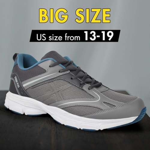 Hawkwell Men's Big Size Plus Size Casual Lightweight Walking Sneakers Sports Shoes US Size 13 14 15 16 17 18 192
