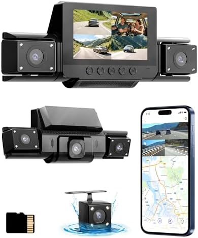 4 Channel Dash Cam 360 View Front Rear Left Right Car Camera,GPS ...
